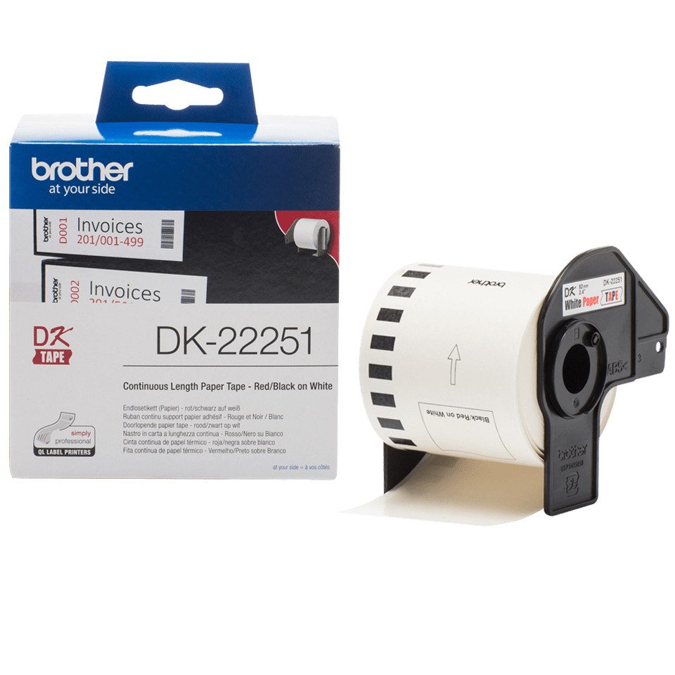 Brother Endlos-Etiketten DK-22251 rot/schwarz, 62mm x 15,2 Tintenpatrone