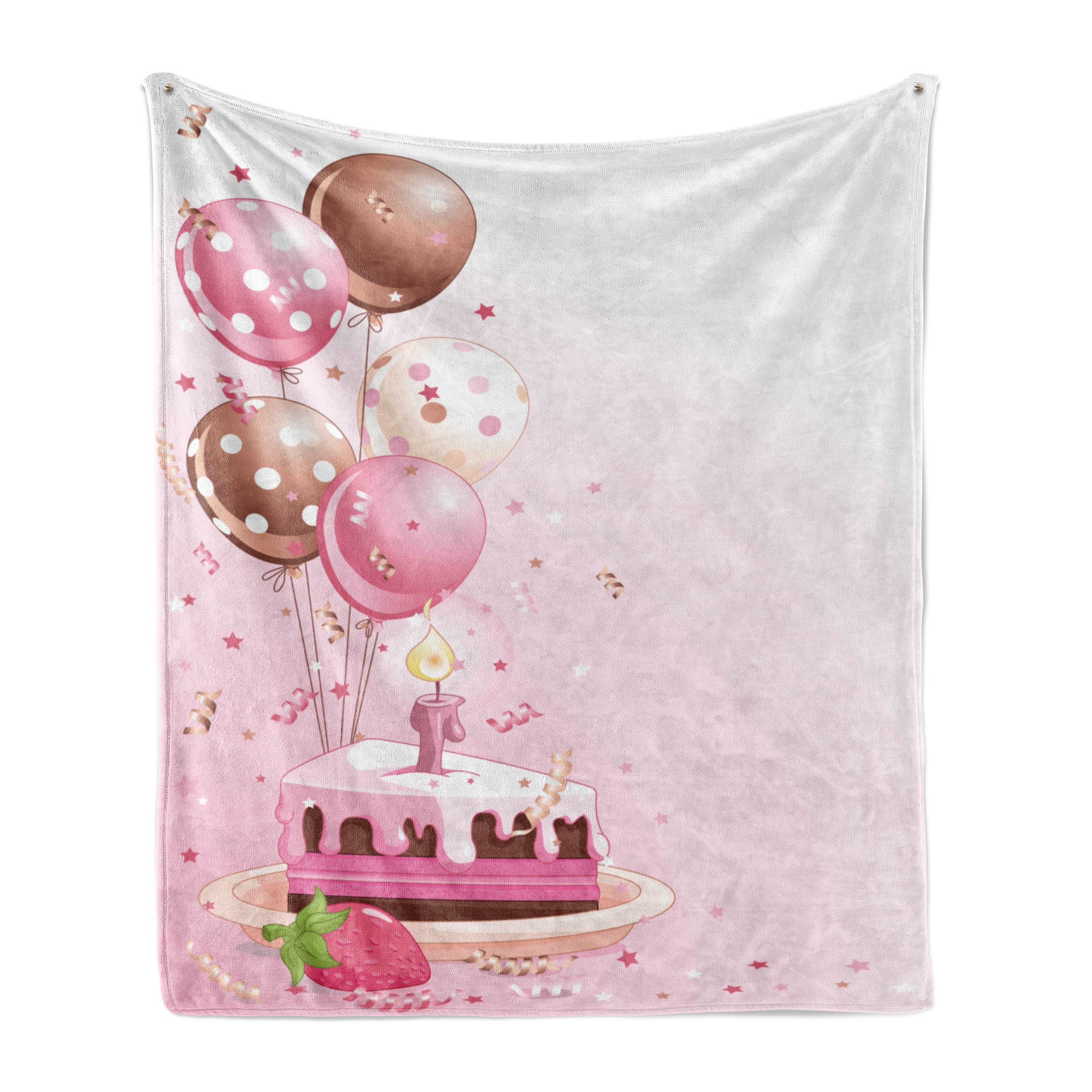 Außenbereich, den und Wohndecke Abakuhaus, Rosa Erdbeerkuchen-Ballone für Gemütlicher Plüsch Innen-