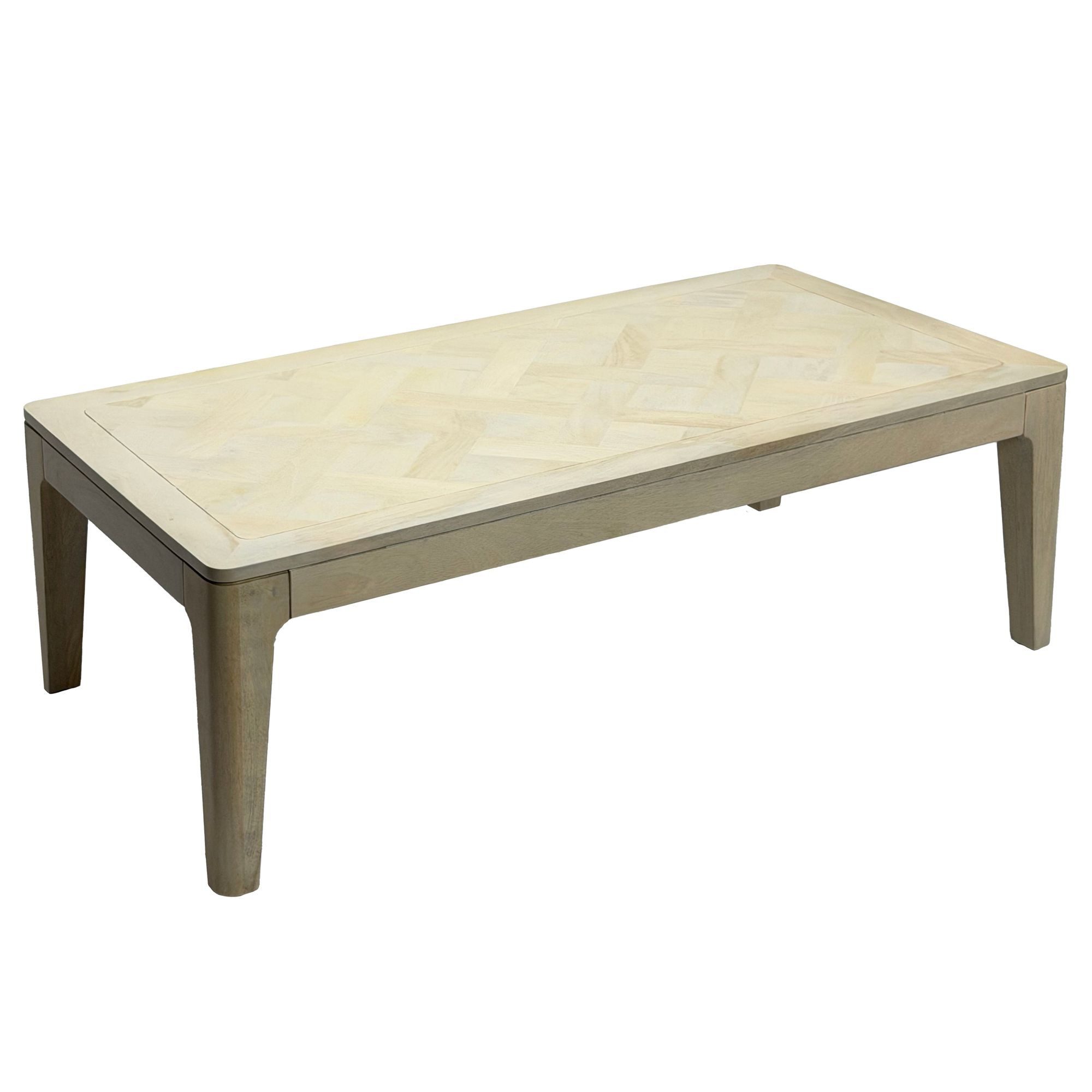 Wohnling Couchtisch WL7.587 Sofatisch white wash 120cm Wohnzimmertisch Loungetisch modern (Warme Holzoptik mit natürlicher Maserung), Zeitloses Design für stilvolle Wohnräume