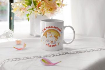 WS-Trend Tasse Einhorn Kaffeetasse Tasse mit Spruch - Im too Magical for You, Keramik, 330 ml