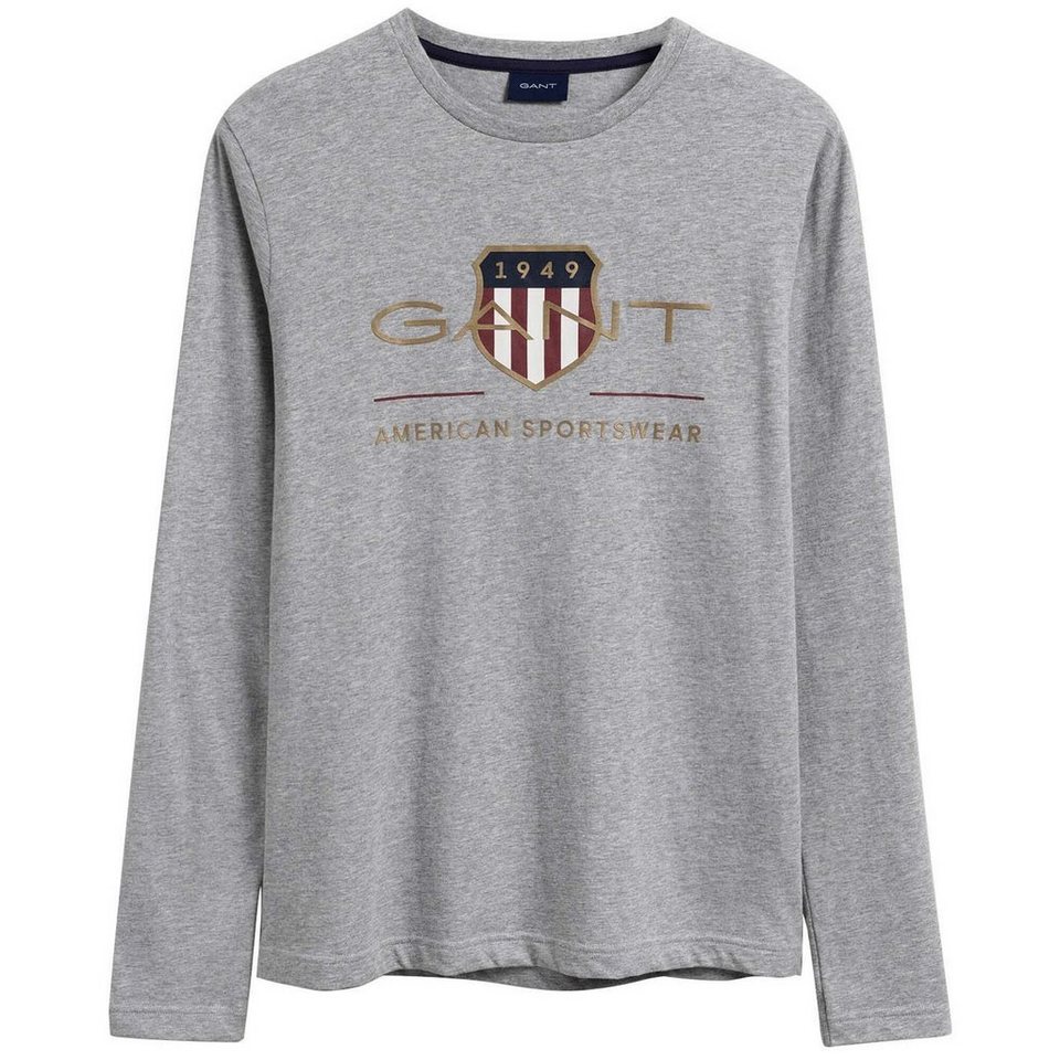 Gant T-Shirt Herren Langarm T-Shirt - ARCHIVE SHIELD LS, GANT T-Shirt für  Herren - Longsleeve