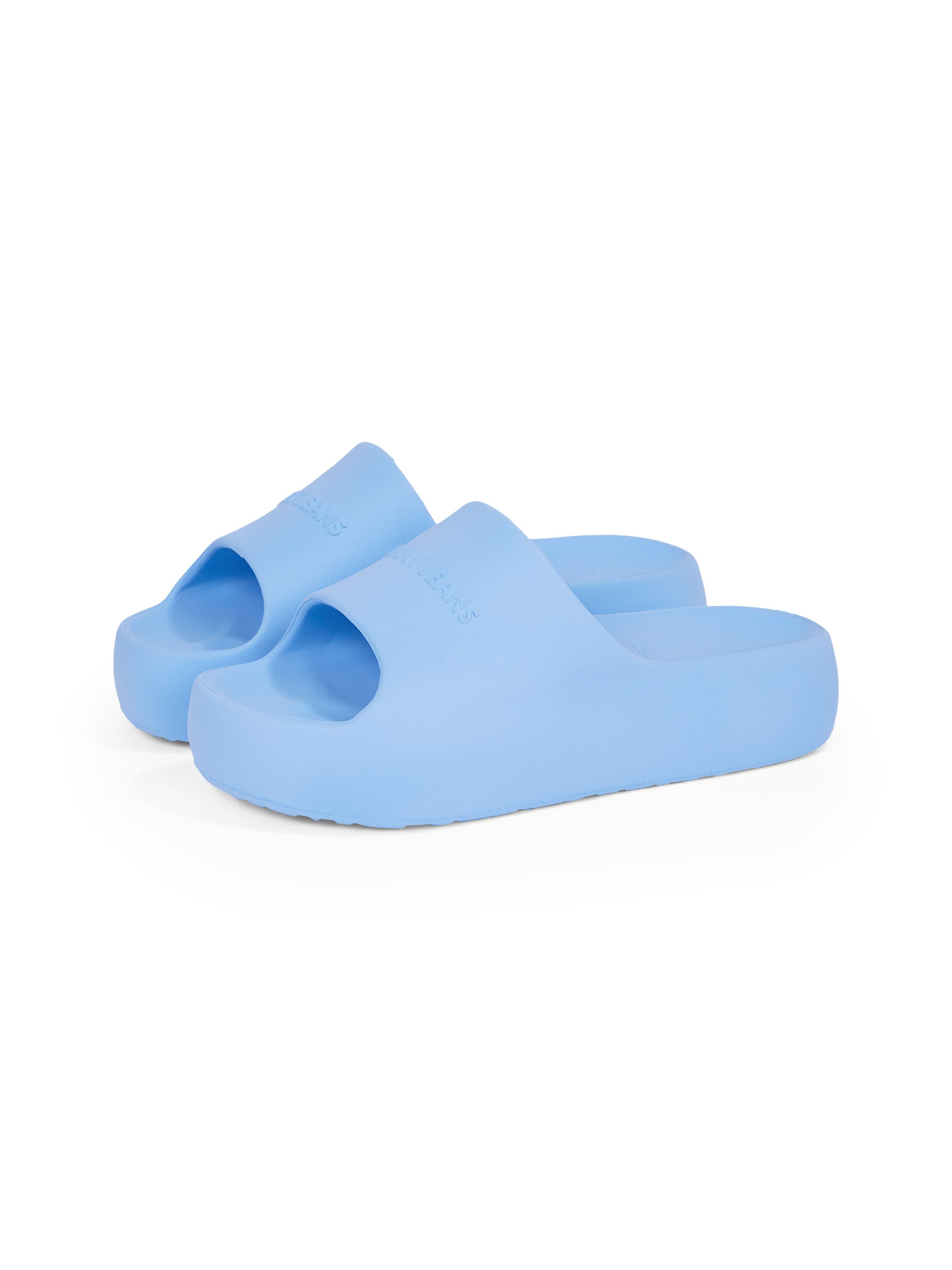 Tommy Jeans TJW CHUNKY POOL SLIDE ESS Pantolette, Plateau, Sommerschuh, Schlupfschuh, Bequemschuh, Logoschriftzug