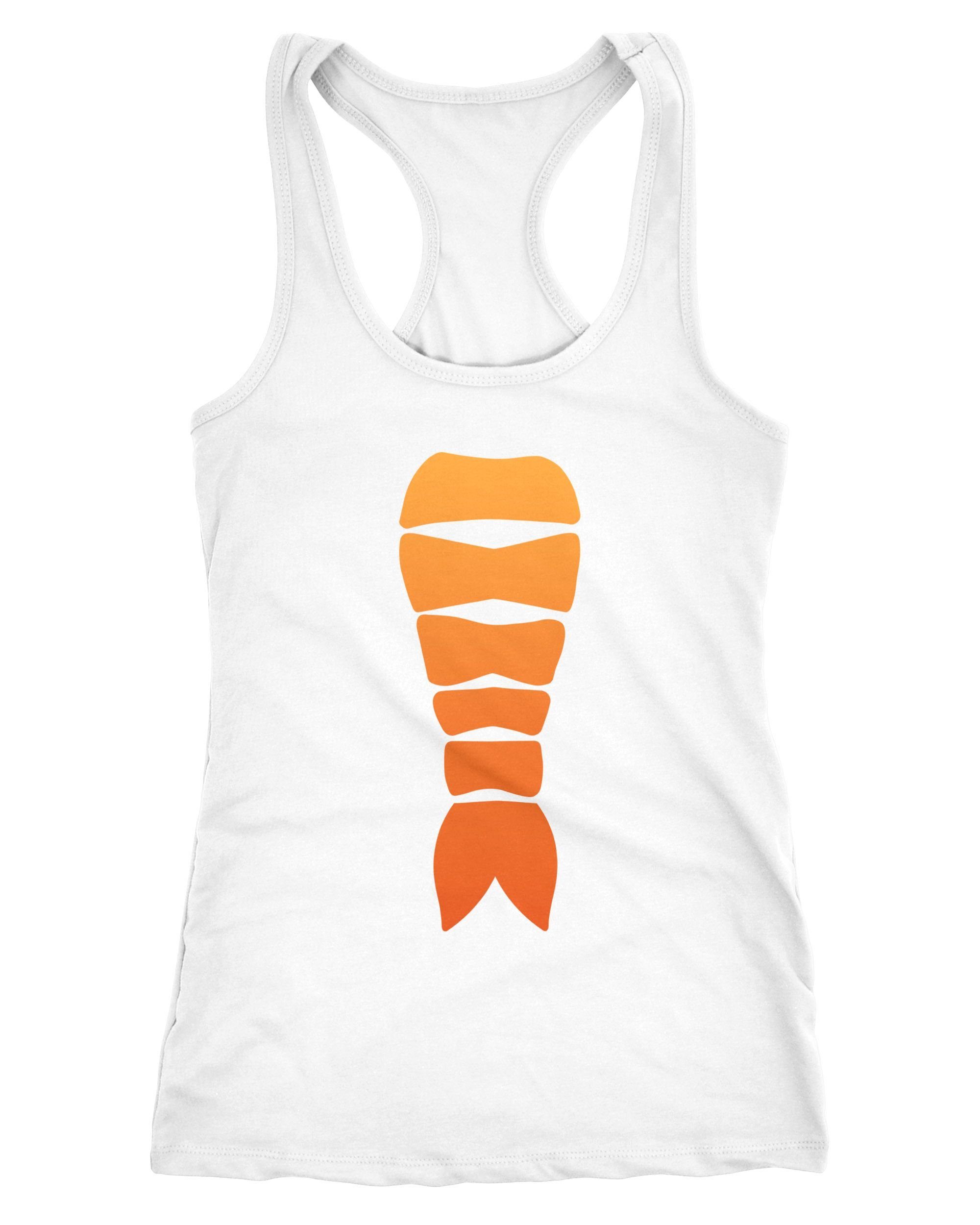 Tanktop Damen Tanktop Sushi Kostüm Fasching Karneval Verkleidung Shrimp Garnele Nigiri Moonworks®