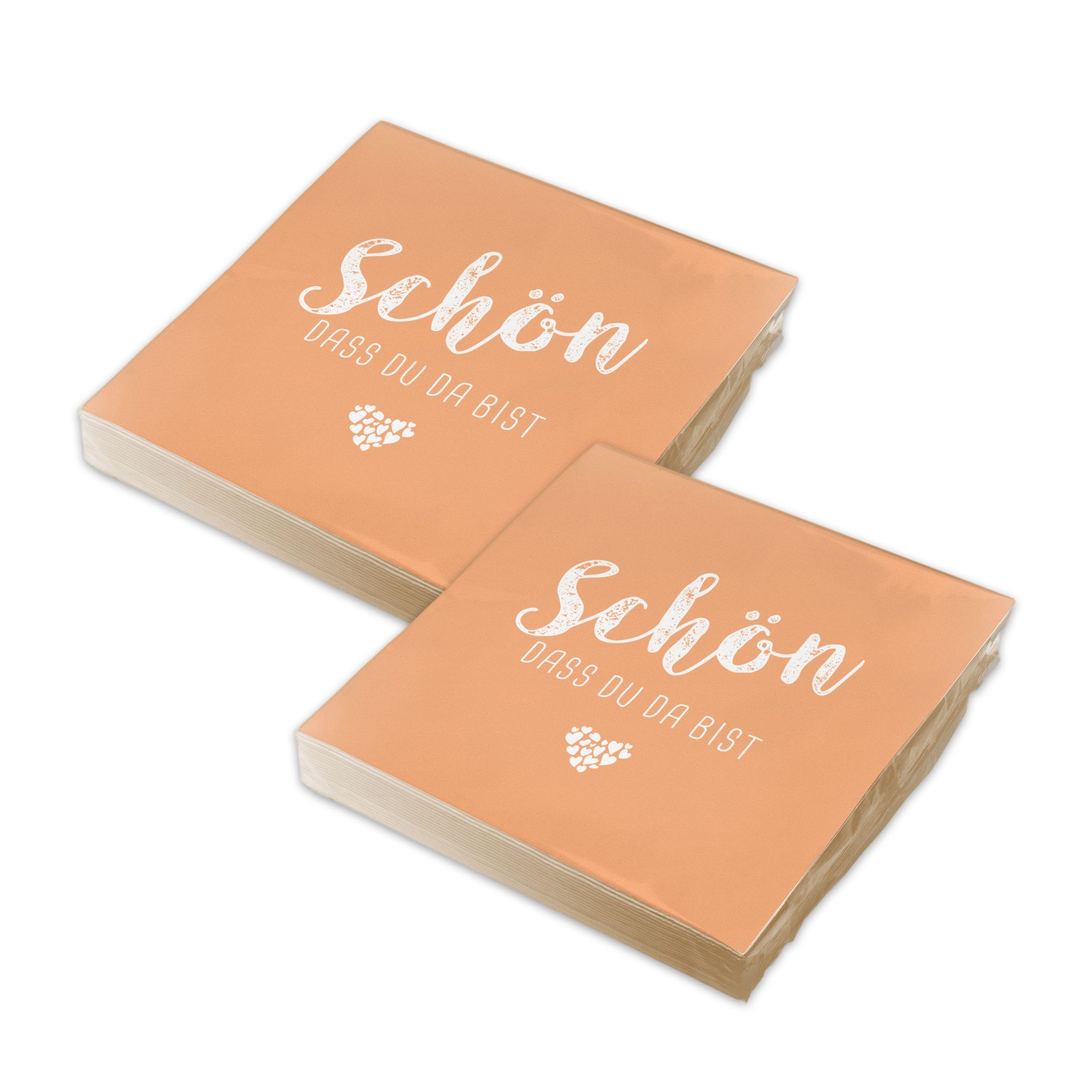 itenga Papierserviette itenga 40x Serviette Schön dass du da bist apricot