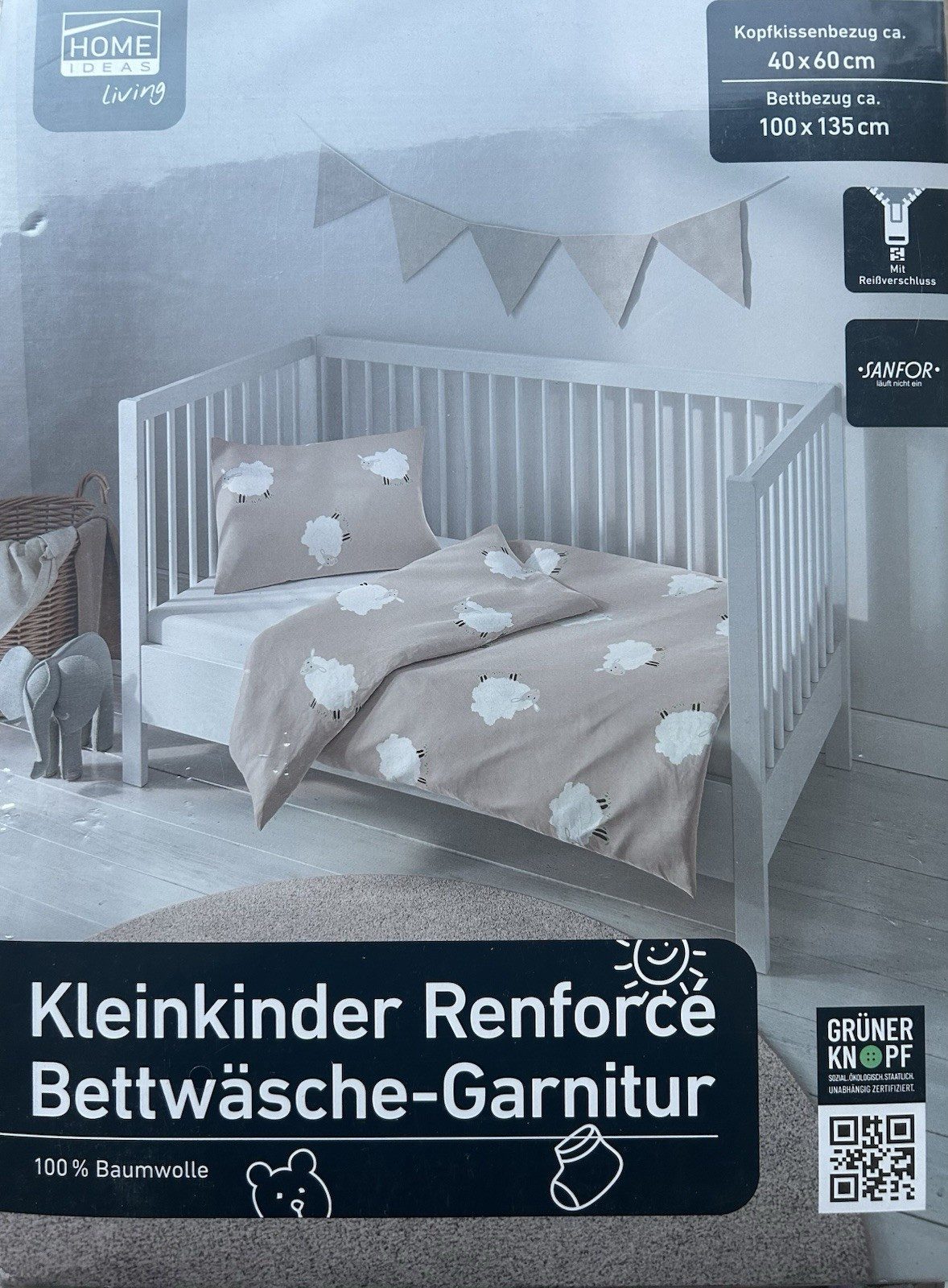 Home Ideas Living Babybettwäsche Schäfchen Kinder Baby Bettwäsche 135 x 100 günstig online kaufen