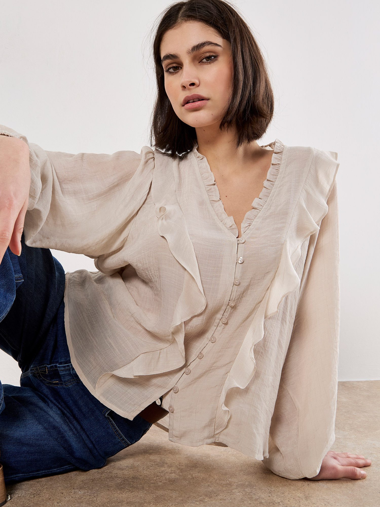 Apricot Rüschenbluse Unibluse mit Rüschen