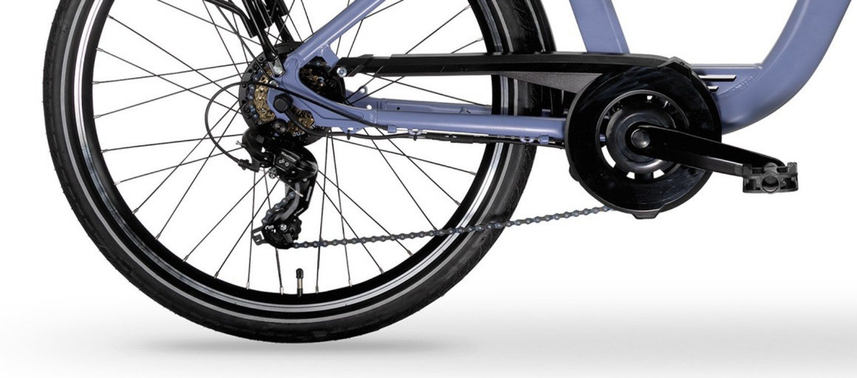 MBM E-Bike, 6 Gang Shimano, Kettenschaltung, Heckmotor, 518 Wh, Elektro-Citybike RHEA 26 Zoll