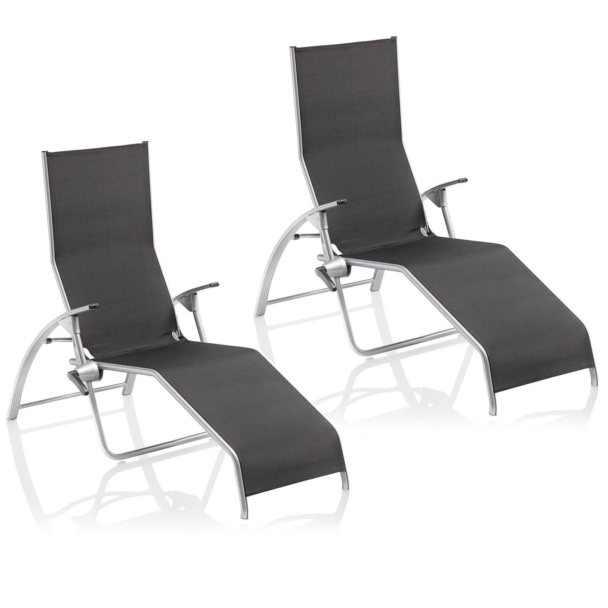 KETTLER Wellnessliege Kettler Tampa 2er Set Bäderliege Saunaliege 1710-9400 silber /charcoal
