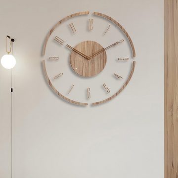 Gontence Wanduhr Wanduhr mit Holzgehäuse für Wohnzimmer Büro Schlafzimmer,Φ 30 cm