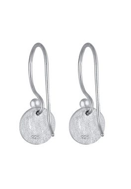Elli Paar Ohrhänger Ohrhänge Plättchen Kreis Matt 925 Silber