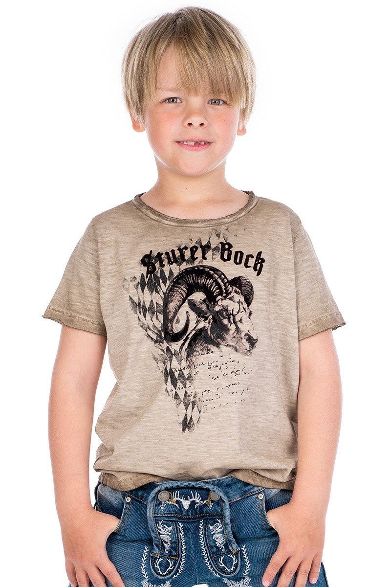 Hangowear Trachtenhemd Trachtenshirt Kind - GODWIN BAVARIA KIDS - beige