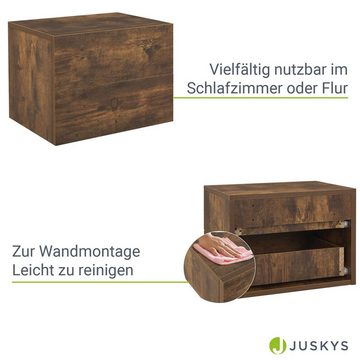 Juskys Nachttisch, 2 Schubladen, Wandmontage, inkl. Befestigungsmaterial