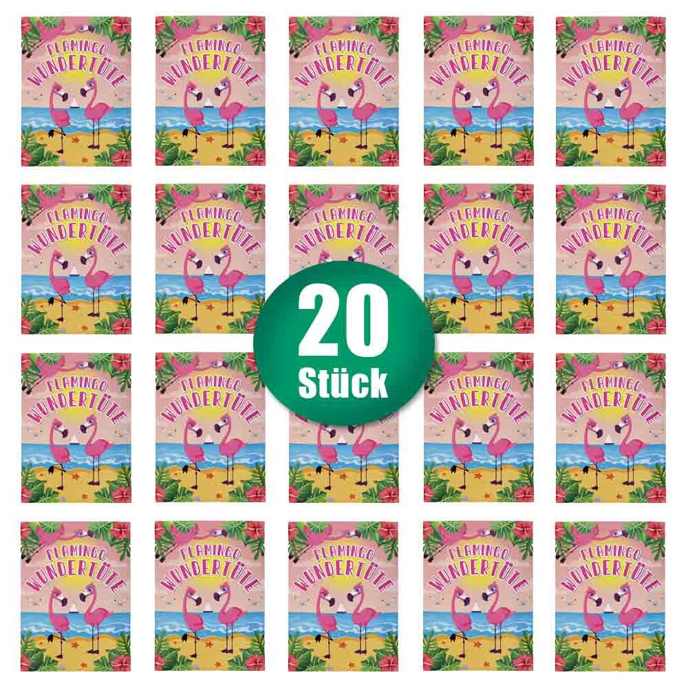 BEMIRO Wundertüte Wundertüten Set 20x Flamingo gefüllt