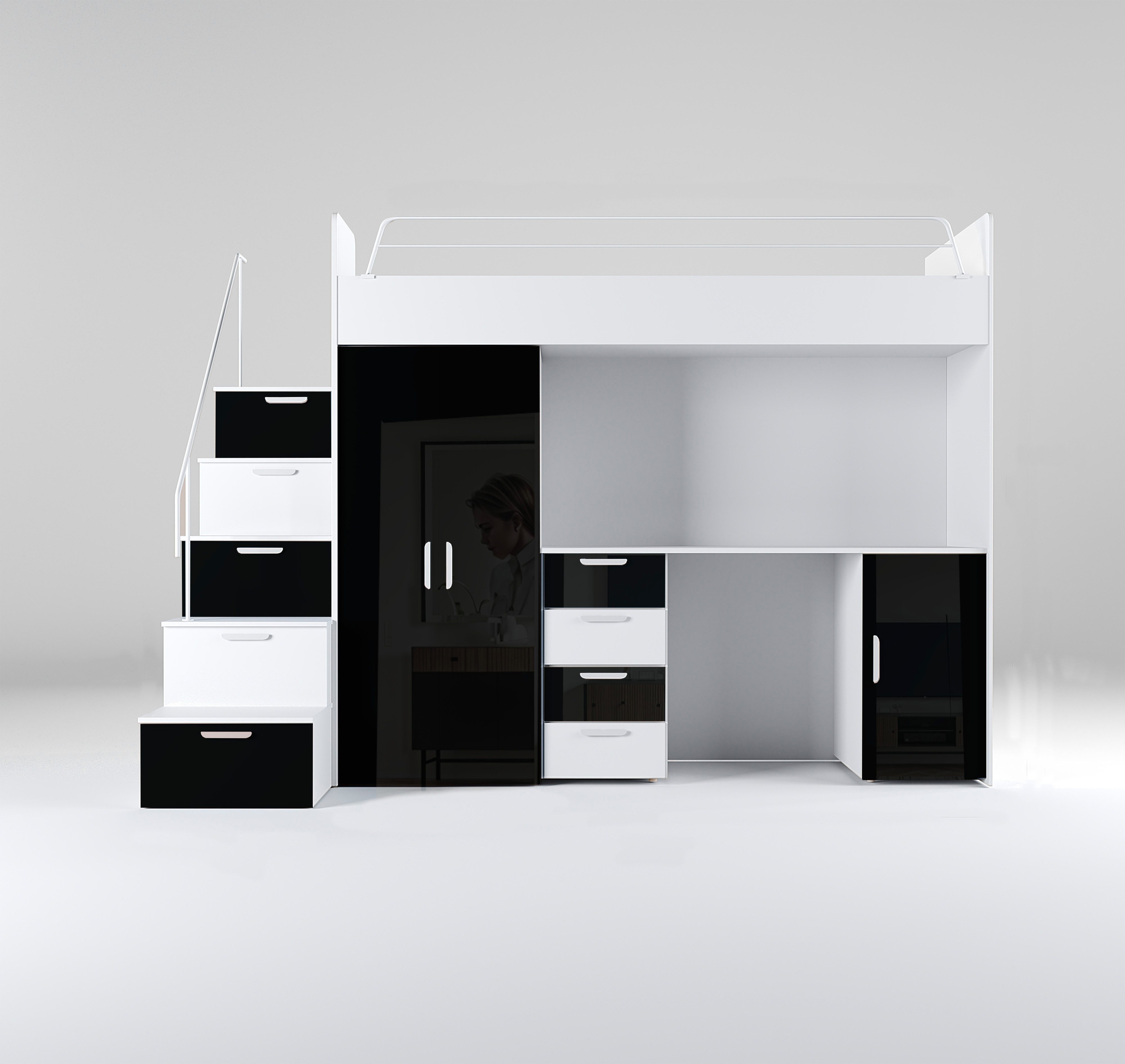 Luxusbetten24 Hochbett Kinderhochbett Dream mit Schreibtisch, günstig online kaufen