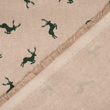SCHÖNER LEBEN. Tischläufer SCHÖNER LEBEN. Tischläufer Simple Deer Hirsch klein natur grün, handmade