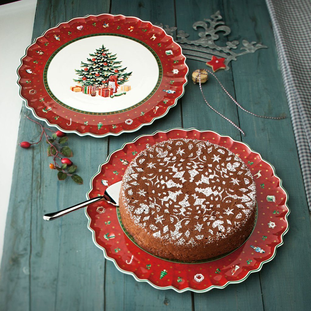 Villeroy & Boch Tortenplatte Toy's Delight runde Kuchenplatte, Porzellan, (1-tlg), Premium Porcelain, 1 Stck, Handw., mikrow.sicher