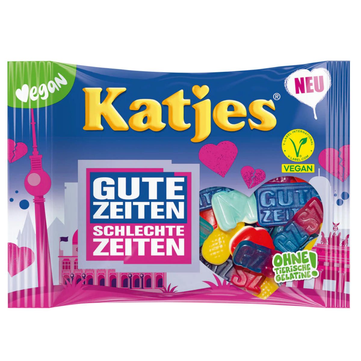 KATJES Süßigkeit, Katjes GZSZ für Veganer geeigneter Fruchtgummi mit Schaumzucker 175g