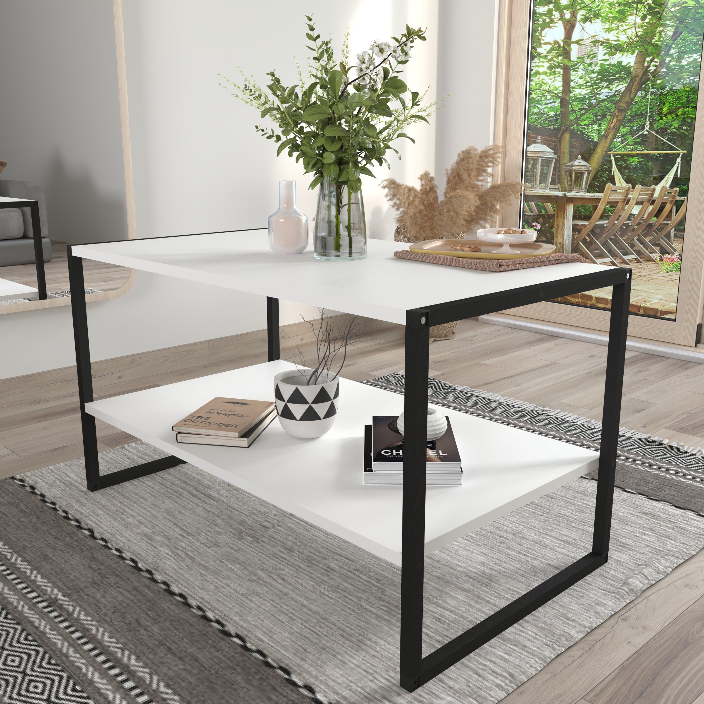 VCM Couchtisch Industrie Styl Sofatisch Couchtisch Insasi L, Pflegeleicht