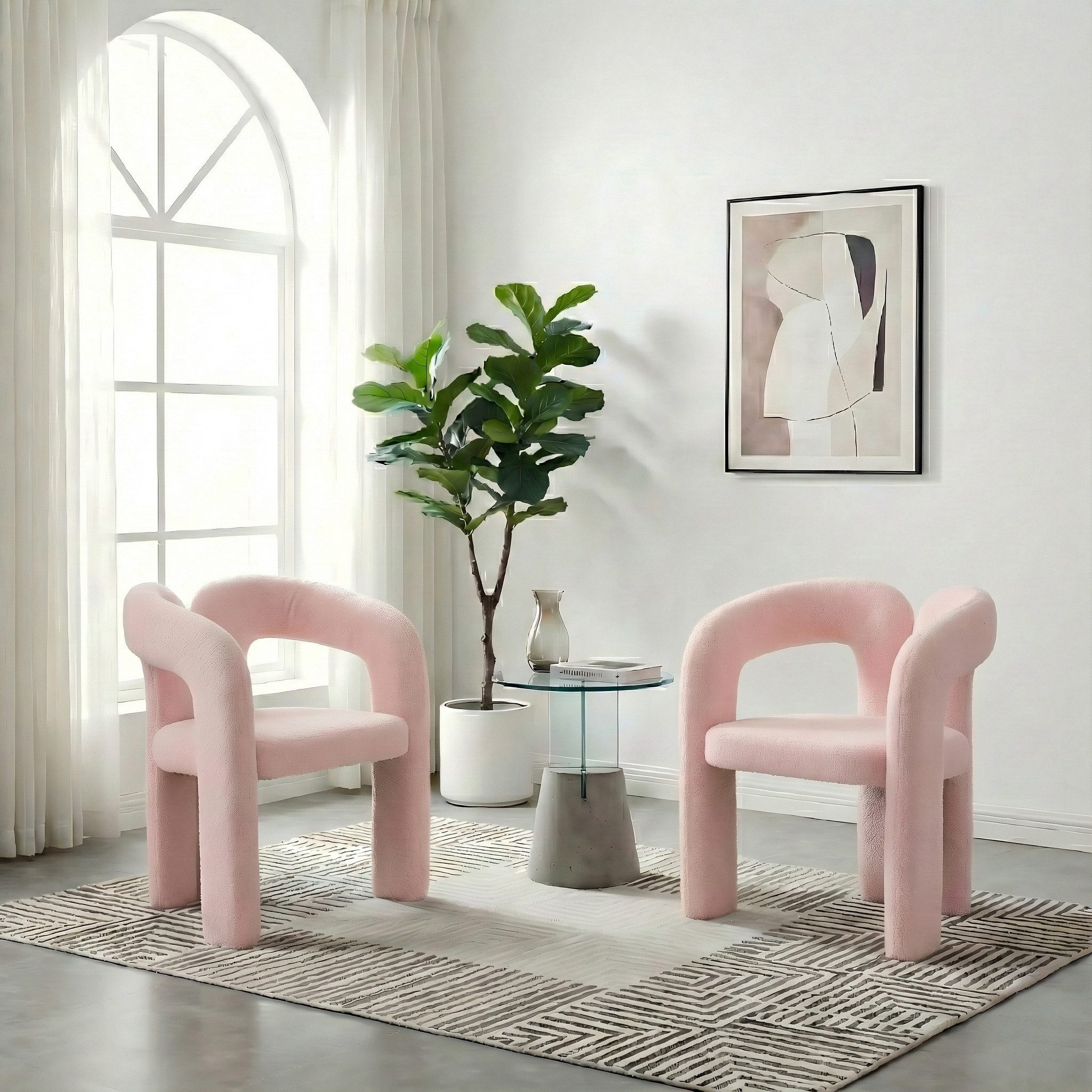 LVHOM Armlehnstuhl M-Form Freizeitstuhl, Bistrostuhl, Bürostuhl, Polsterstuhl, Besucherstuhl (2 St), für Esszimmer, Wohnzimmer, Büro, Schlafzimmer, Wartezimmer, Lobbys