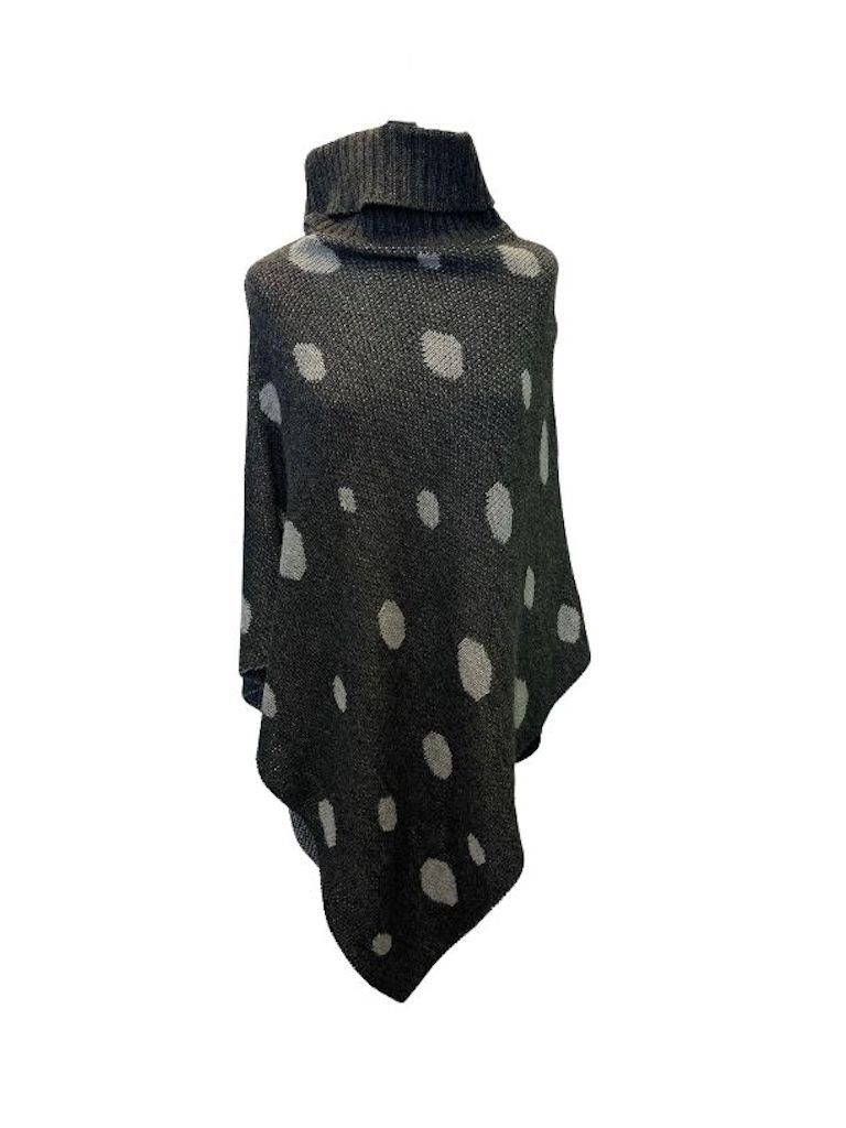 Strickponcho Boza Cardigan Umhang Cape Punkte Pullover Strick one size