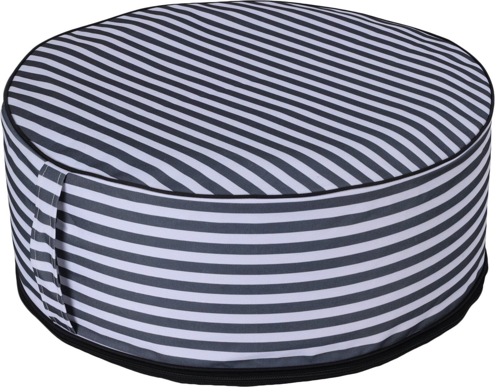 Koopman Pouf Sitzpouf Sitzkissen Campingsitz Outdoor Sitz (1-St), Schwarz, Gemustert, 55x25cm, aufblasbar, Camping / Festival