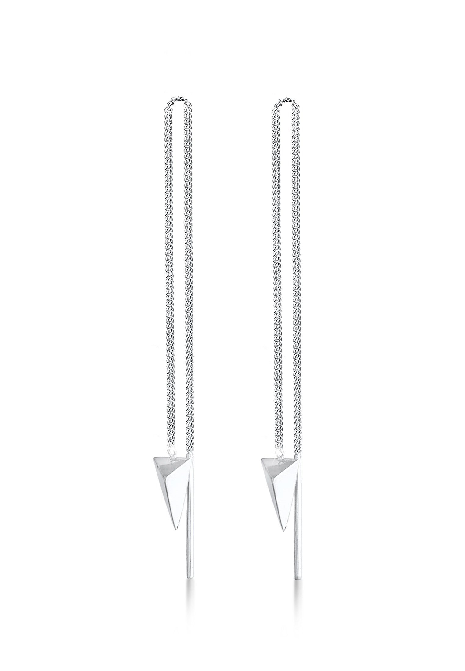 Paar Ohrhänger Basic Durchzieher Dreieck Geo Design 925 Silber