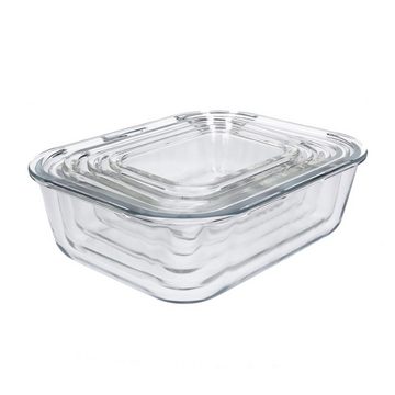 TP Frischhaltedose 10 tlg. Glas- Frischhaltedosen Set, Klick- Deckel, Gefrier Brot Dose, Lunchbox