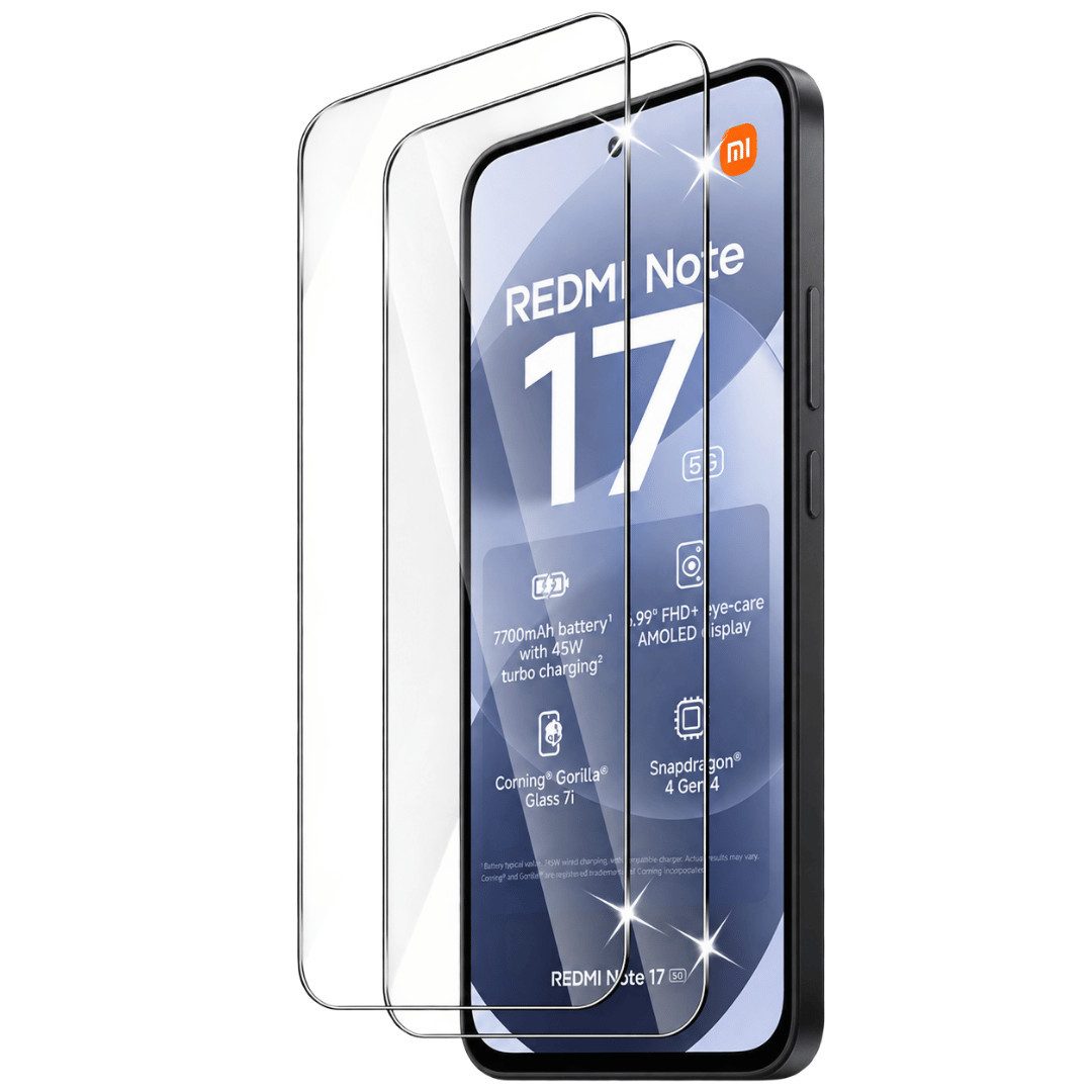 SmartUP Displayschutzglas 2x Schutzglas für Xiaomi Redmi Note 17 5G Display Panzerfolie Full 9H für Xiaomi Redmi Note 17 5G, 2 Stück, Rundumschutz, passgenaue Verarbeitung