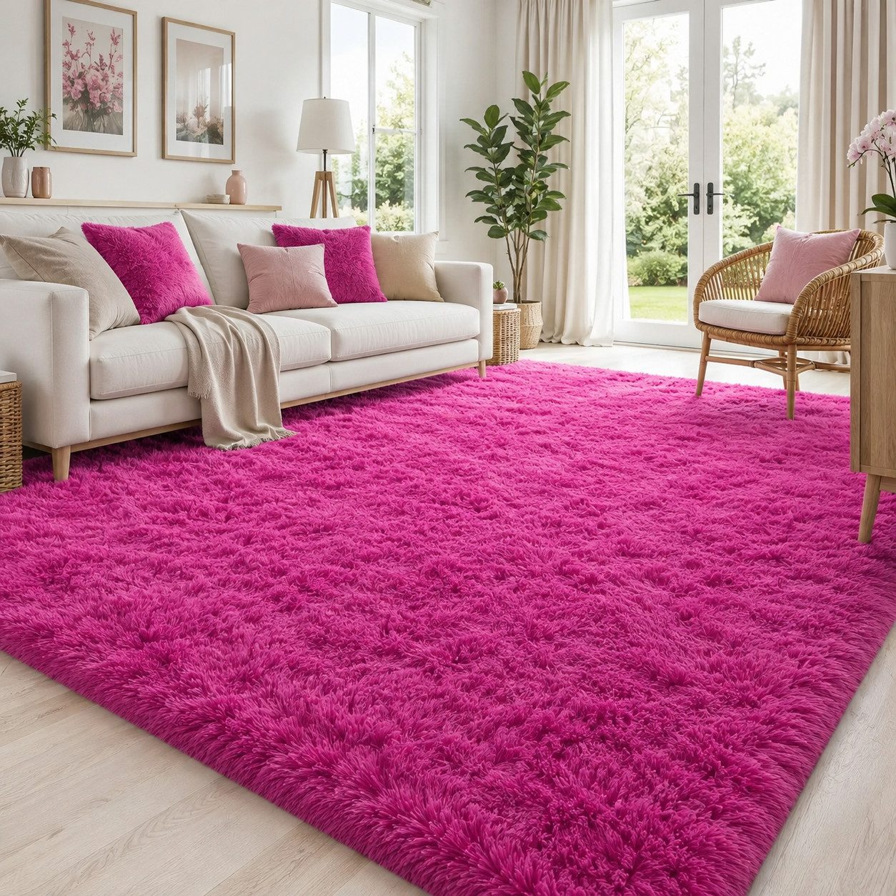 Lochas Hochflor-Teppich Hochflor-Teppich weich & kuschelig für Wohnzimmer und Schlafzimmer