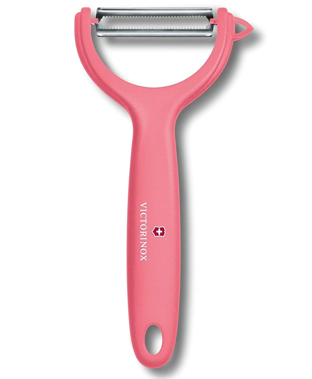 Victorinox Spargelschäler Tomaten-/Kiwischäler mit rostfreier Zackenschliffklinge, hellrot, Ergonomisches Design, ideal für weiche Früchte
