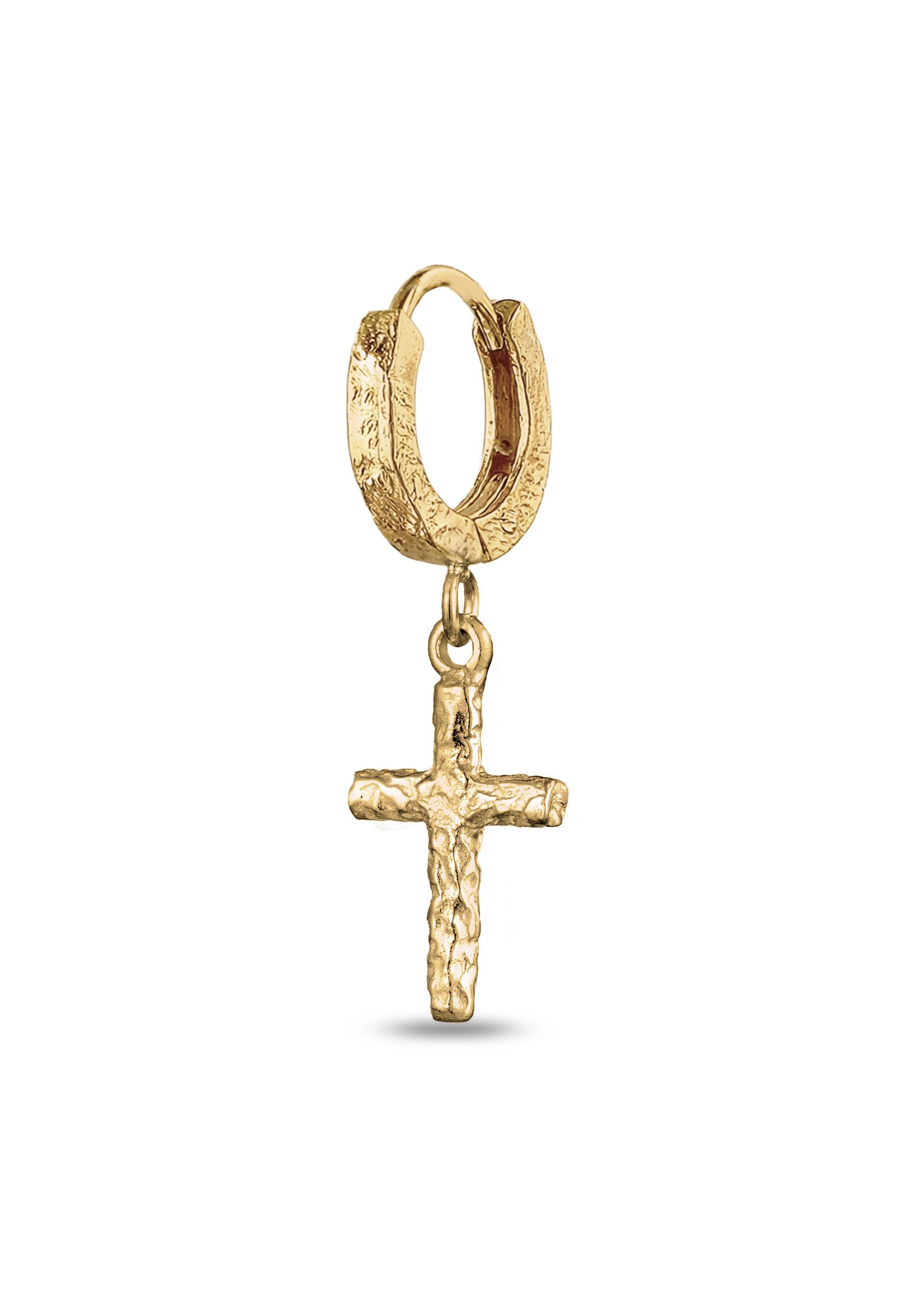 Paar Creolen Creole Kreuz 925 Sterling Silber