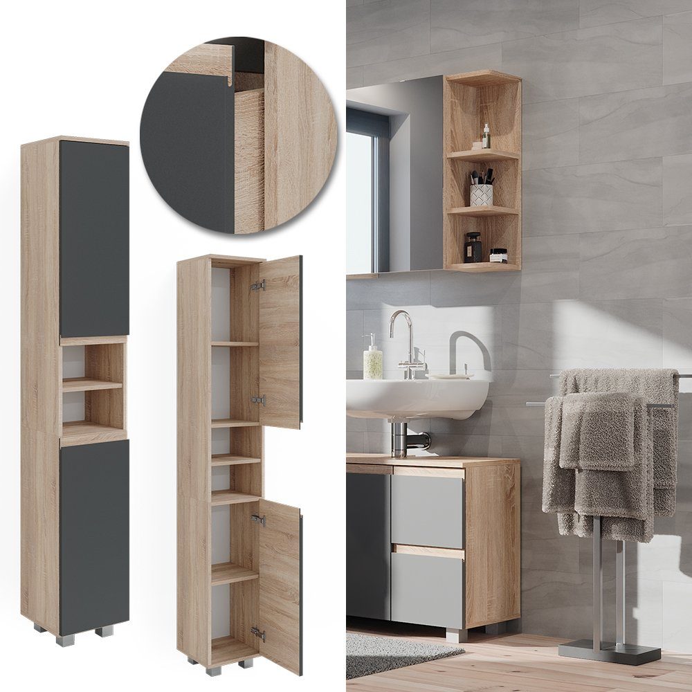 Vicco Hochschrank J-Shape, Anthrazit/Sonoma, 30 x günstig online kaufen