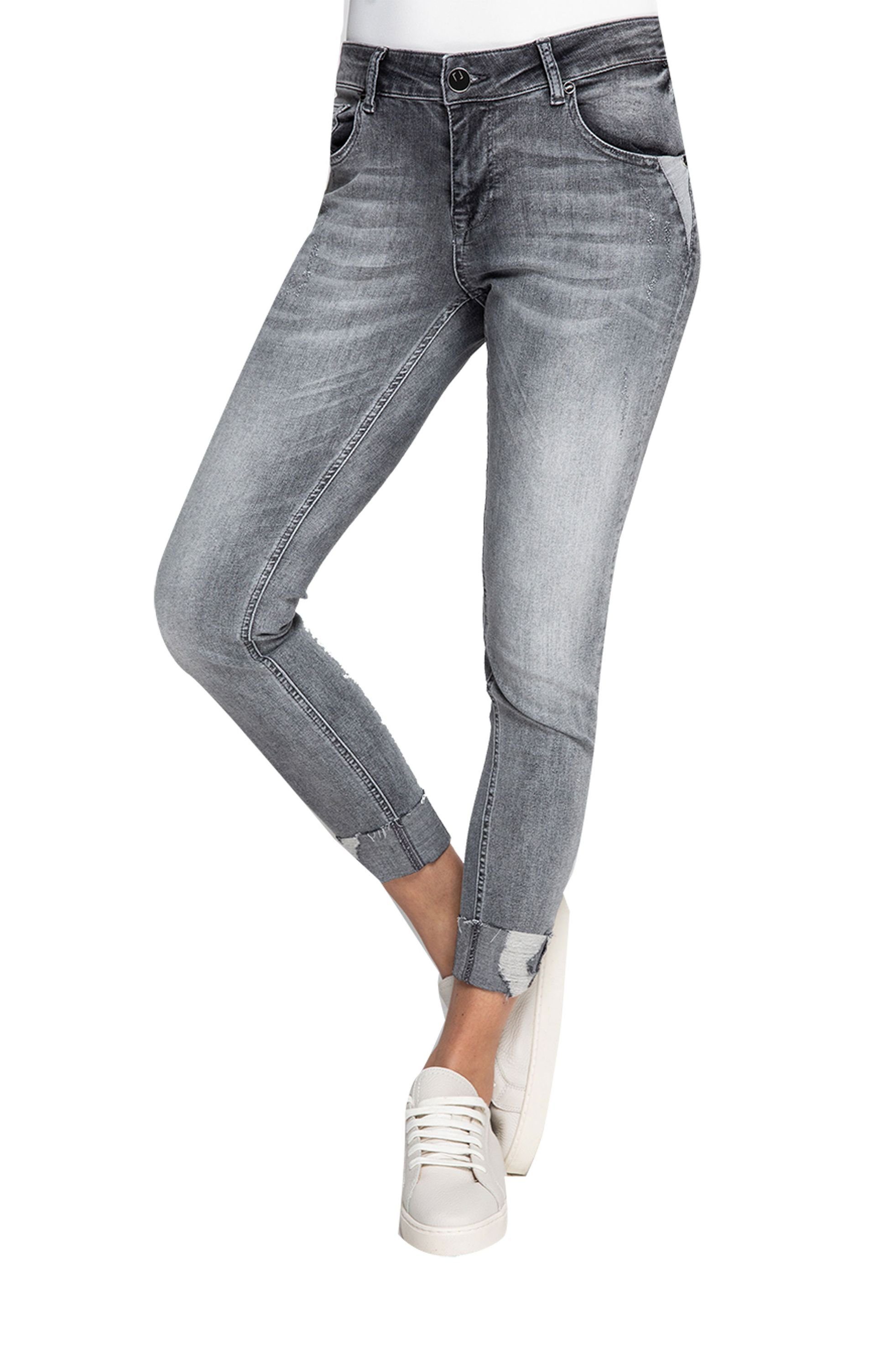 Zhrill Skinny-fit-Jeans NOVA GREY angenehmer auf Details Sitzkomfort, Vintage Logo Look, 5 Accessories, Pocket