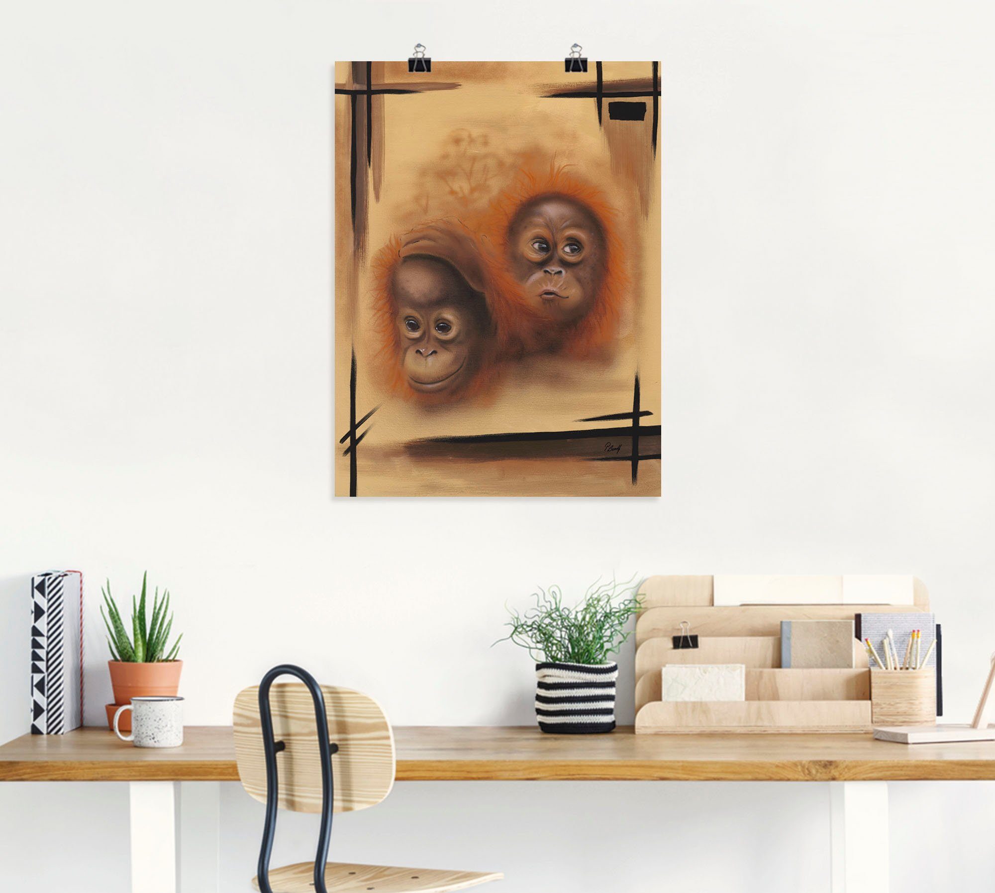 Artland Wandbild »Affenbabys«, Affenbilder (1 Stück), in vielen Größen & Produktarten - Alubild / Outdoorbild für den Außenbereich, Leinwandbild, Poster, Wandaufkleber / Wandtattoo auch für Badezimmer geeignet-HomeTrends