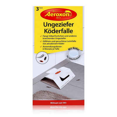 Aeroxon Insektenfalle Aeroxon Ungeziefer Köderfalle 3 Stk. - Gegen Silberfischchen (1er Pack