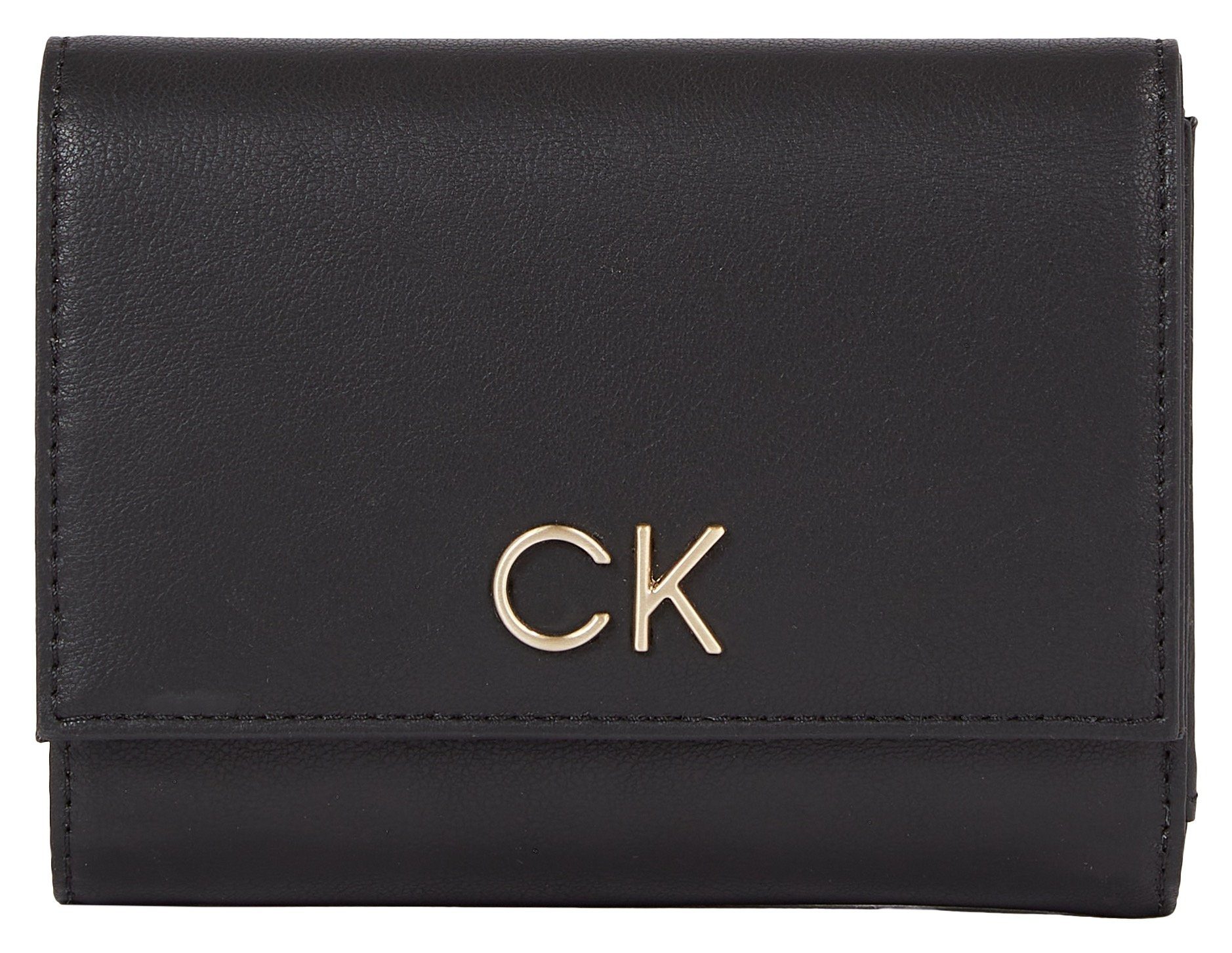 Calvin Klein Geldbörse RE-LOCK TRIFOLD MD, im praktischem Rückfach Ck Black