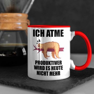 Trendation Tasse Trendation - Lustiger Faultier Spruch Tasse Faultier Mitarbeiter Arbeitskollge Geschenk