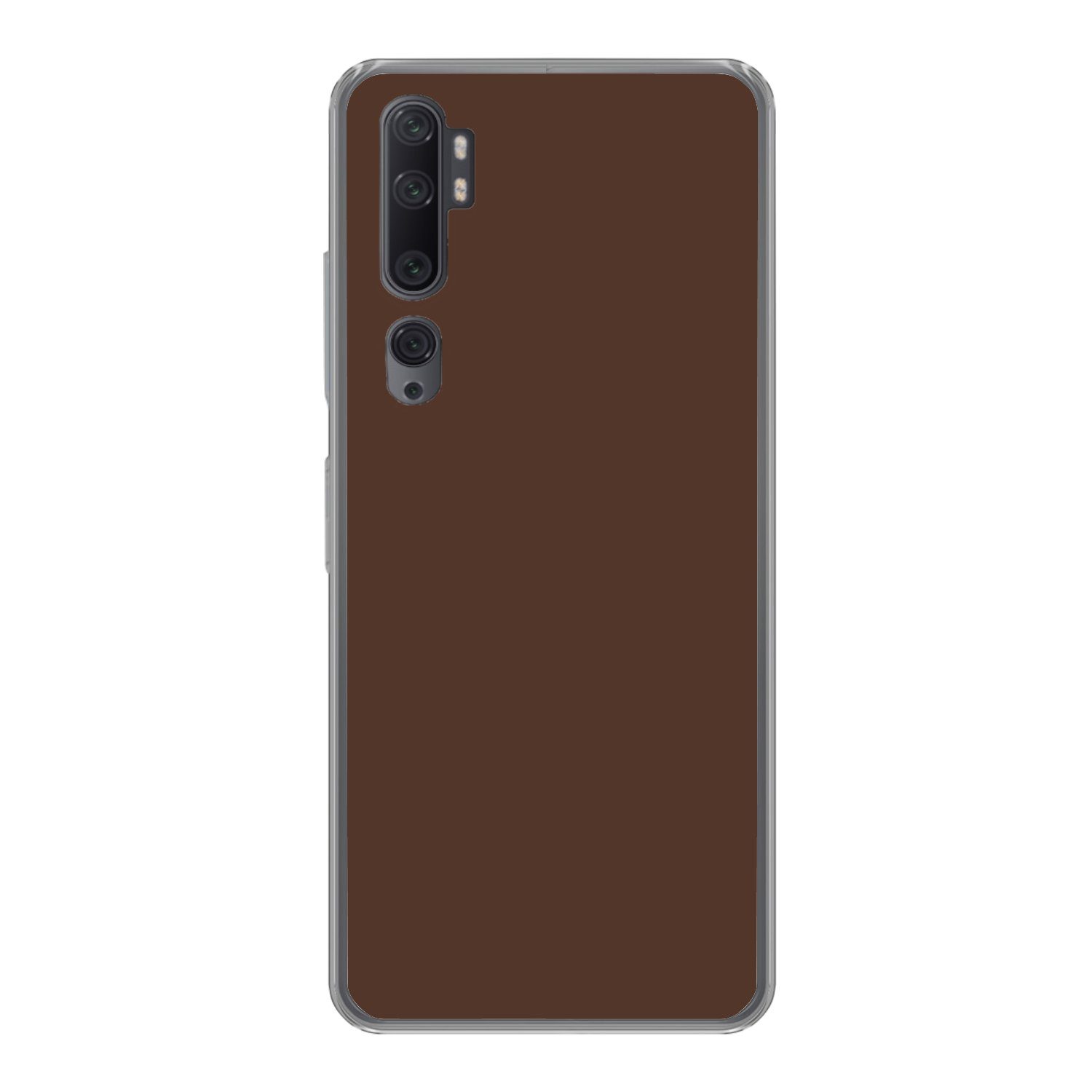 MuchoWow Handyhülle für Xiaomi Mi Note 10 Braun - Dunkel - Farben