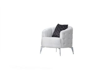 JVmoebel Chesterfield-Sofa Schwarz-Weiße Chesterfield Sofagarnitur Wohnzimmer 3-Sitzer Sessel, 2 Teile, Made in Europa