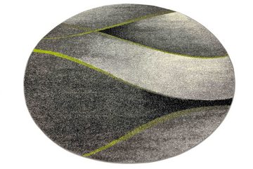 Teppich Teppich Wohnzimmer Wellen Design in grau anthrazit grün - pflegeleicht, Carpetia, rechteckig, Höhe: 8 mm