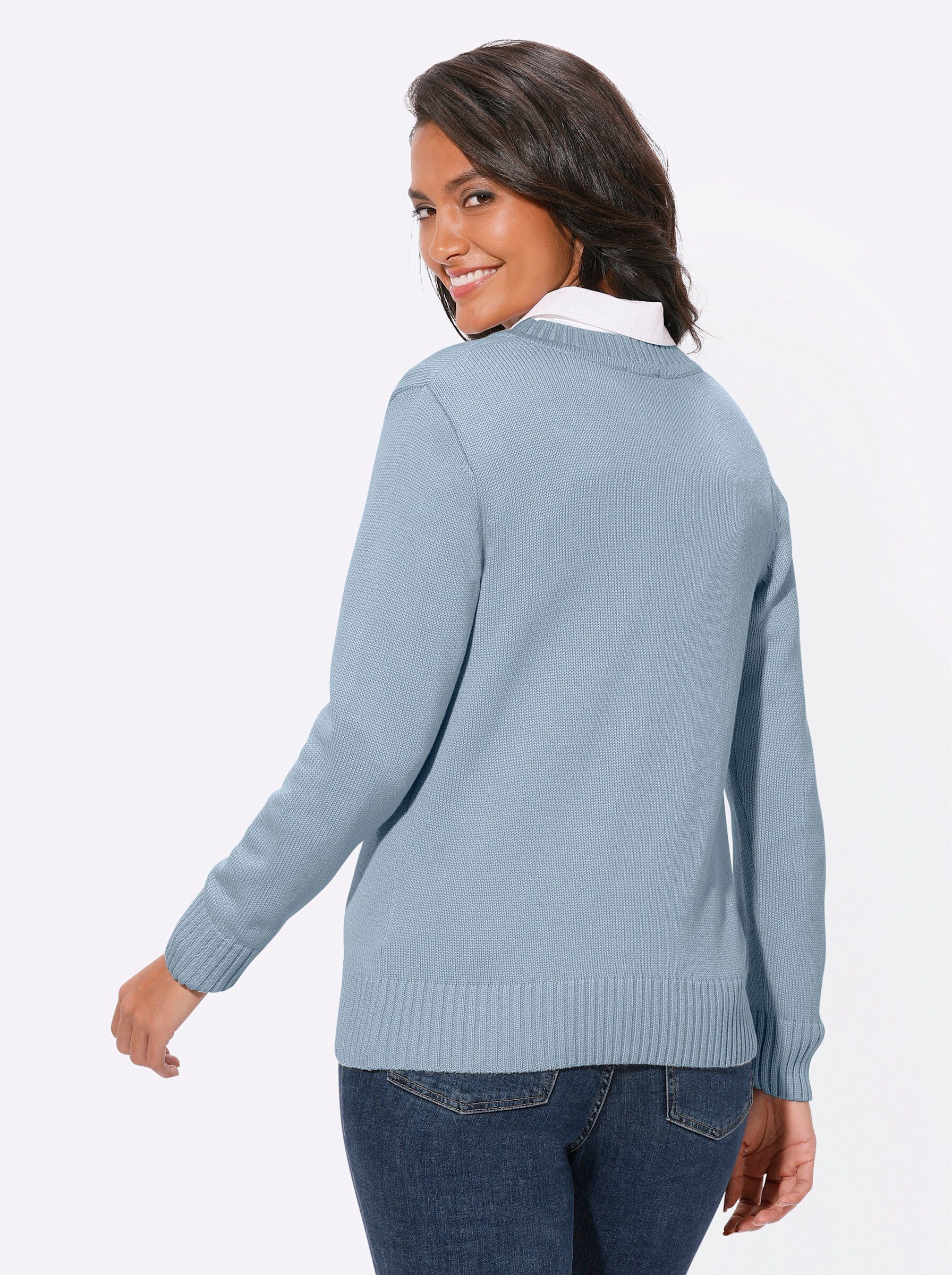 Witt Strickjacke Strickjacke Langarm Materialmix