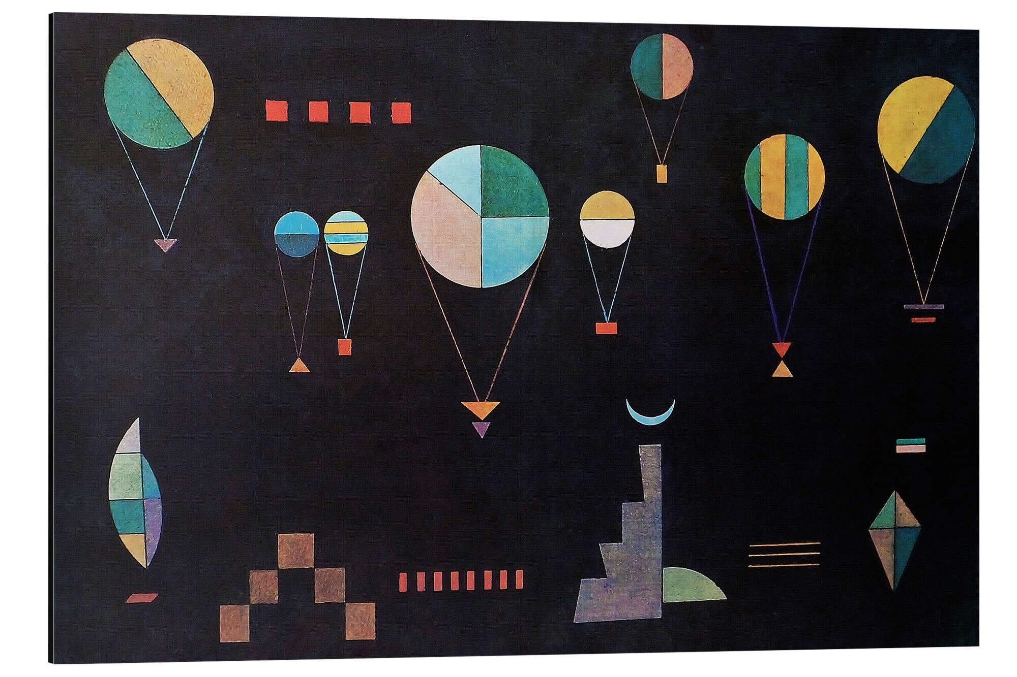 Posterlounge Alu-Dibond-Druck Wassily Kandinsky, Flach-Tief, Malerei