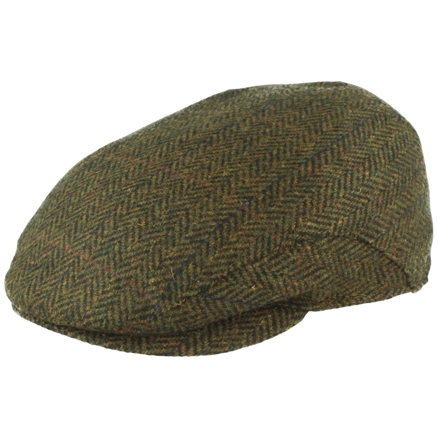 Breiter Schiebermütze Flatcap/Ohrenklappen Fischgrät-Karo-Mix günstig online kaufen