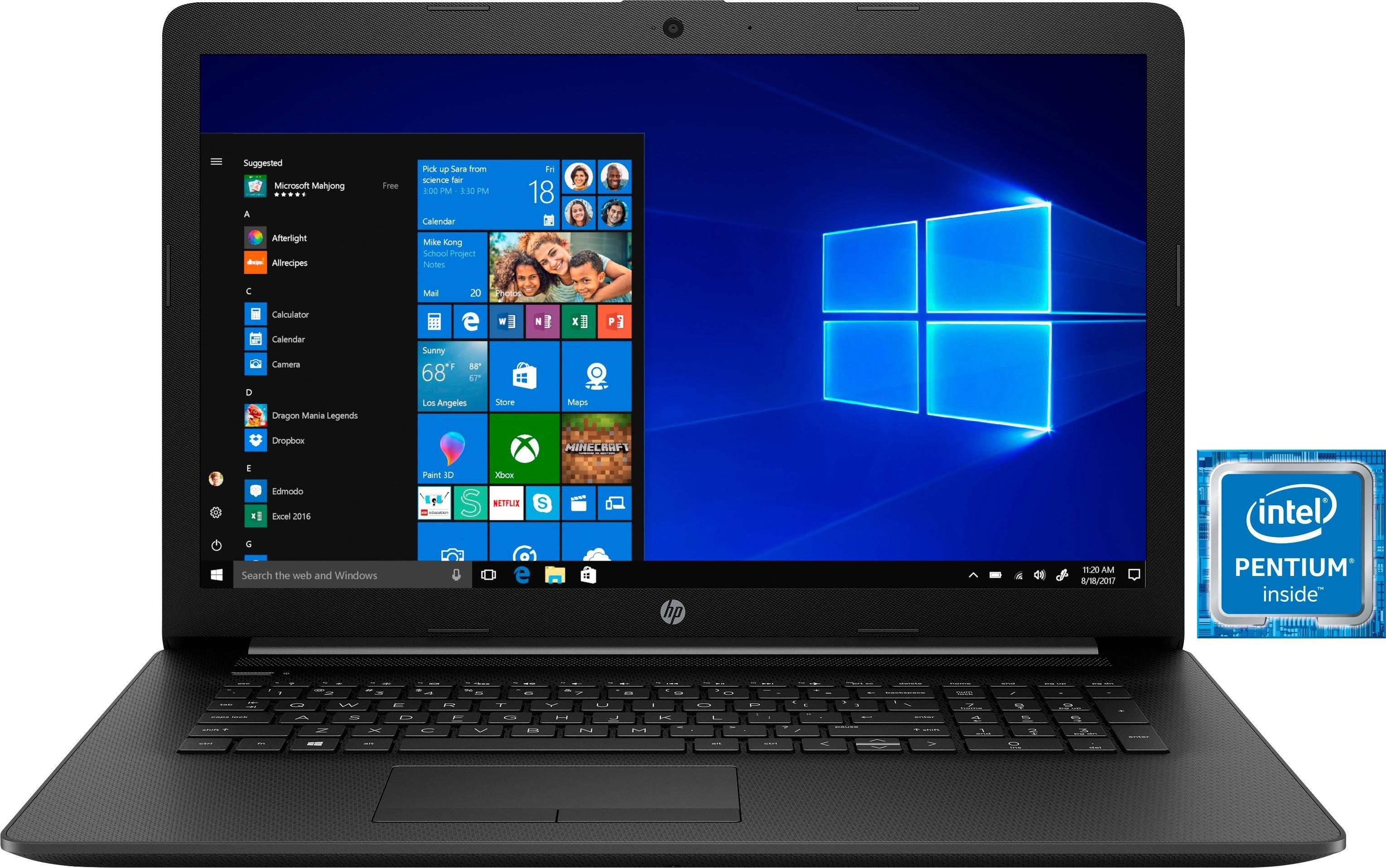 HP 17-by0222ng Notebook (43,9 cm/17,3 Zoll, Intel Pentium, 256 GB SSD ...
