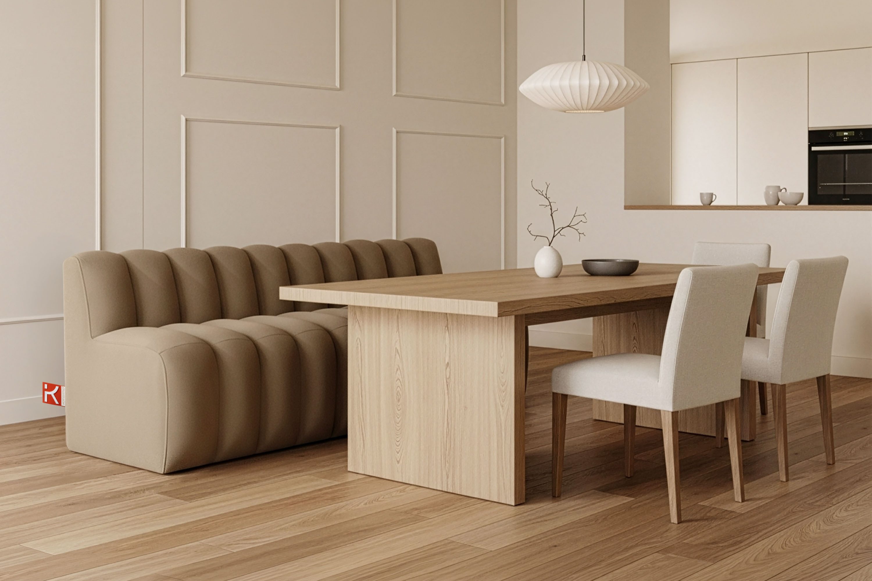 KONSIMO® Sofa CORDA Einzelsofa, Küchensofa, Polsterbank, Küchenbank, Breite: 200 cm, hergestellt in der EU, moderne Eleganz, ideal für Restaurantbereiche