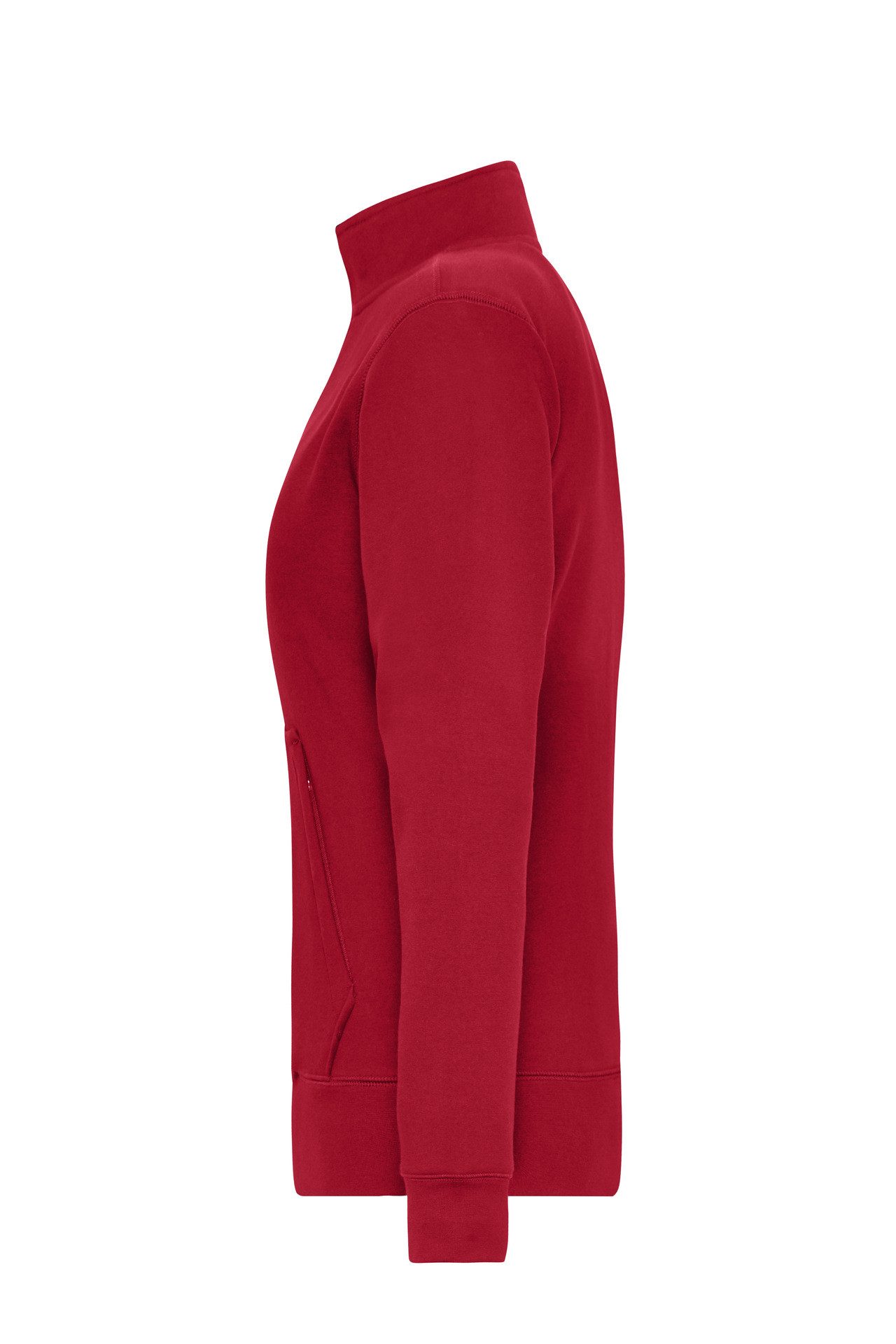 James & Nicholson Sweatjacke Leicht taillierte Damen Doppeljacke im Materialmix JN1809 Innen warmer Fleece, außen angenehmer Baumwoll-Jersey – Bild 3 von 4