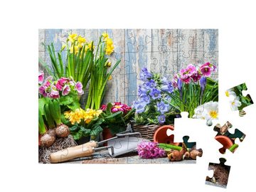 puzzleYOU Puzzle Frühlingsblumen, bereit zum Einpflanzen, 48 Puzzleteile, puzzleYOU-Kollektionen Garten