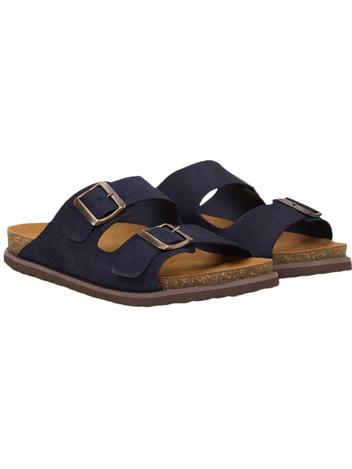 Desa DESA Herren-Sandalen aus Wildleder mit Doppelschnalle Badezehentrenner