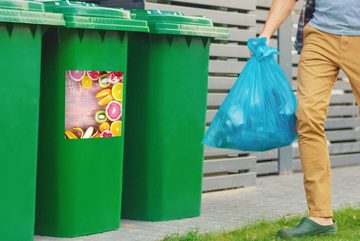 MuchoWow Wandsticker Obst - Zitrusfrüchte - Küche - Sommer (1 St), Mülleimer-aufkleber, Mülltonne, Sticker, Container, Abfalbehälter