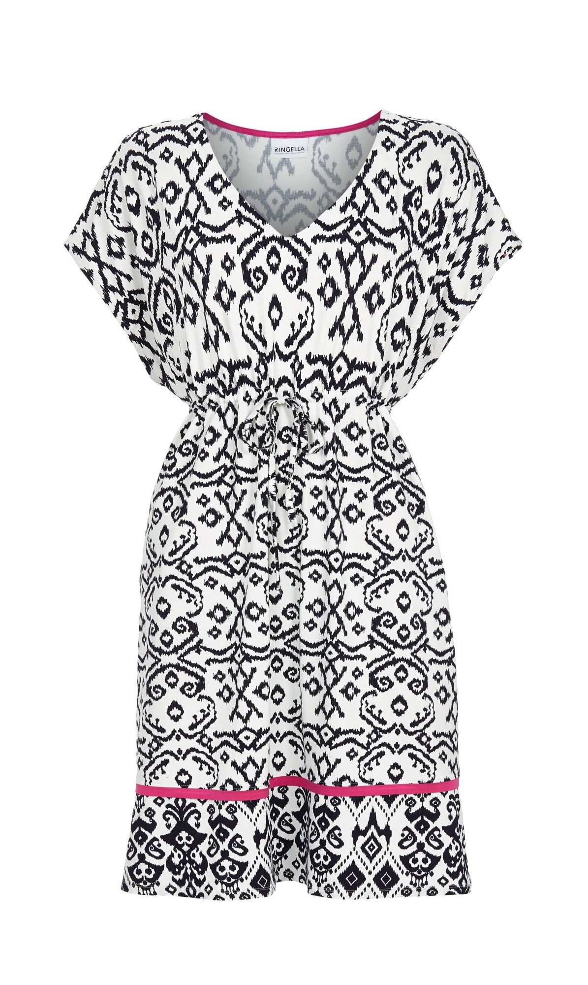 Ringella Sommerkleid im Ornamentdessin mit Tunnelzug und Bindeband aus weic günstig online kaufen